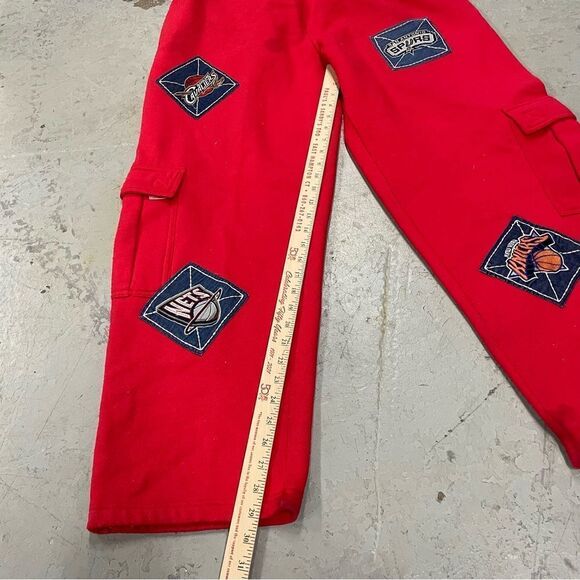 NBA Basketball Team Patch Red Sweatpants Size XL - Picture 9 of 10